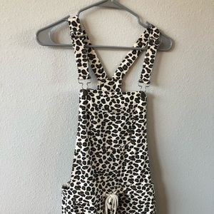 White Crow Leopard Print Romper